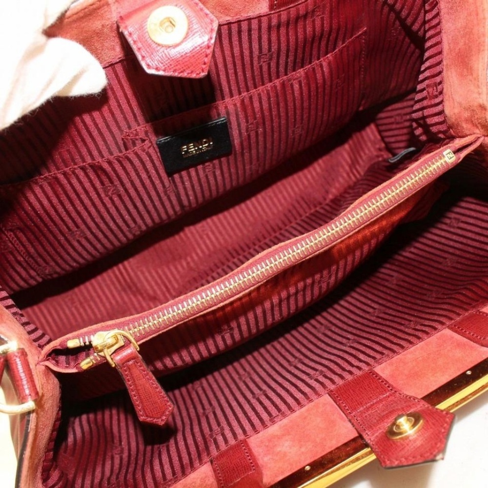 Fendi Burgundy Leather 2 Jours 2way 868399 - Picture 4 of 8